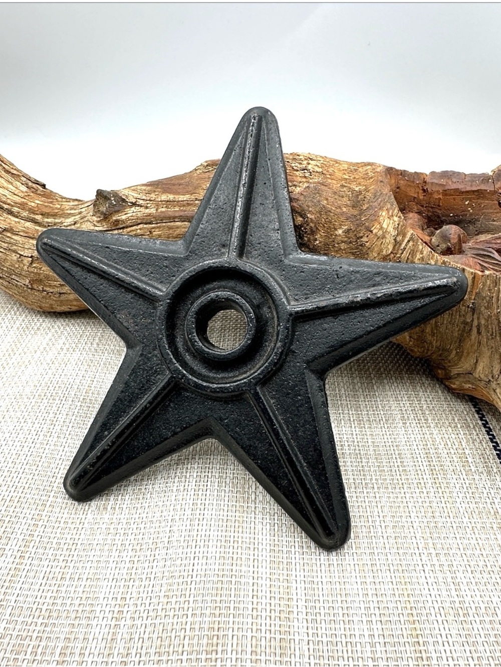 Architectural cast-iron 5 point star. Vintage piece. 7” Diameter